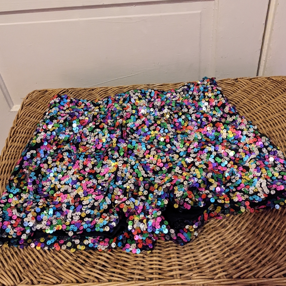 Rainbow Sequin Shorts